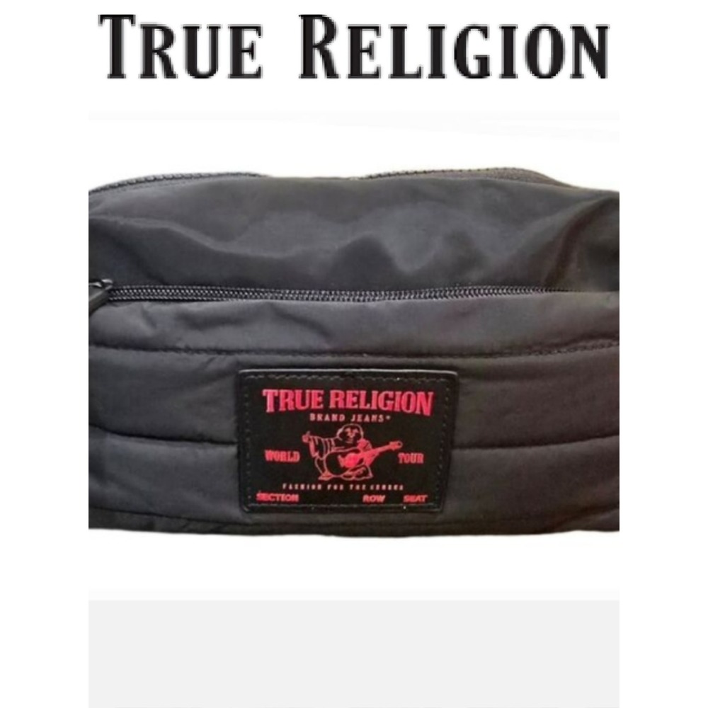 True Religion Whistler Red Trim World Tour Puffer Dopp Bag